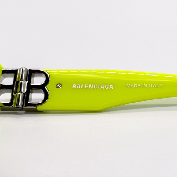 NEW BALENCIAGA BB0095S 007 GEOMETRIC YELLOW GREY WOMEN SUNGLASSES BALENCIAGA - Picture 12 of 13